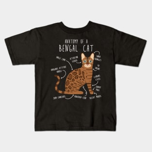 Bengal Cat Anatomy Kids T-Shirt